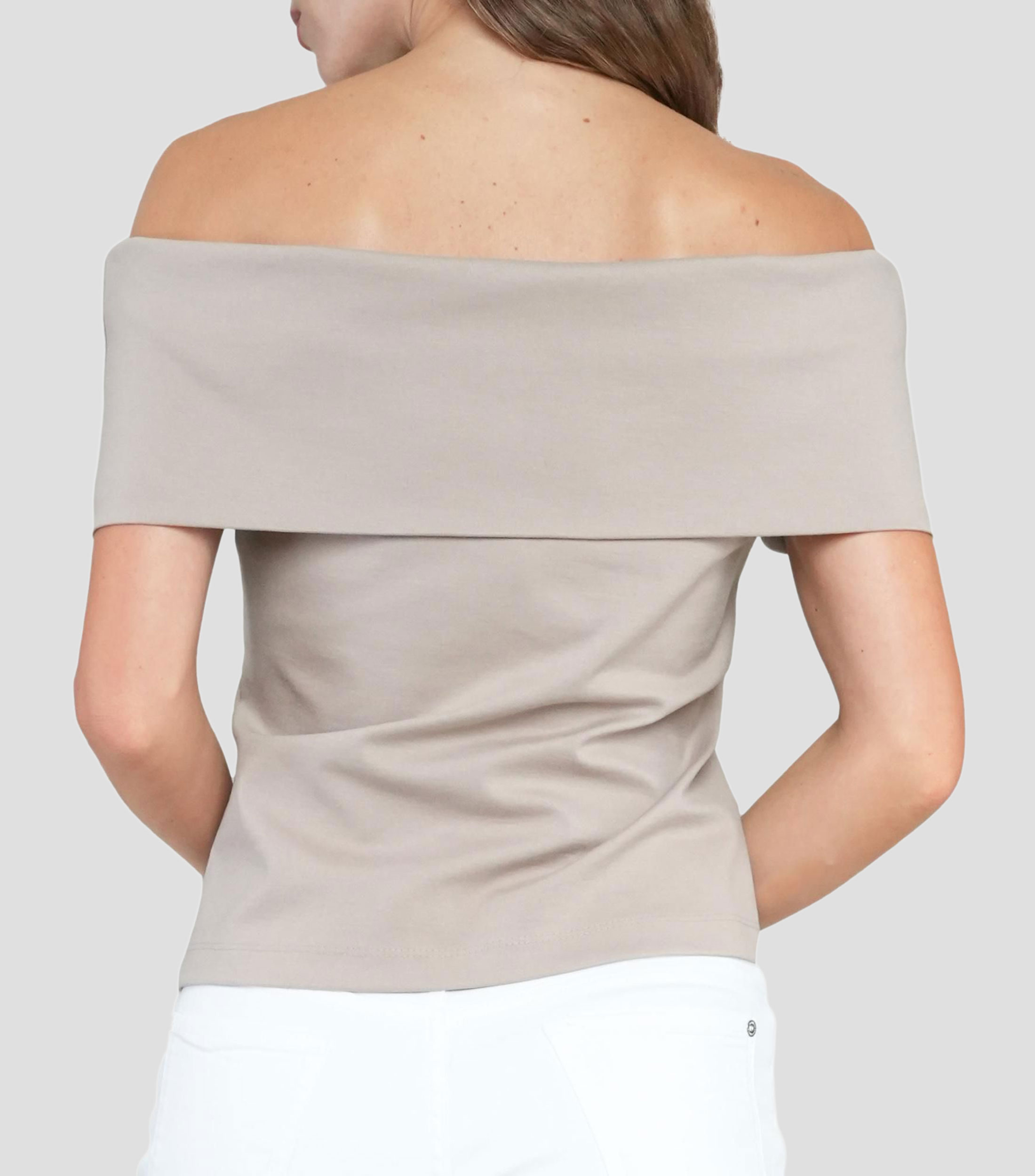 Blusa lisa con manga corta Mujer